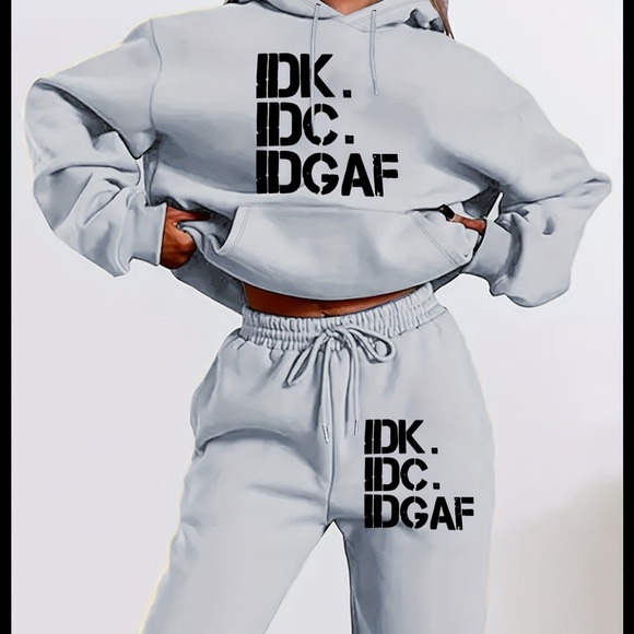 Source Unknown Sweaters - Source Unknown Gray Hoodie and Sweatpants Set